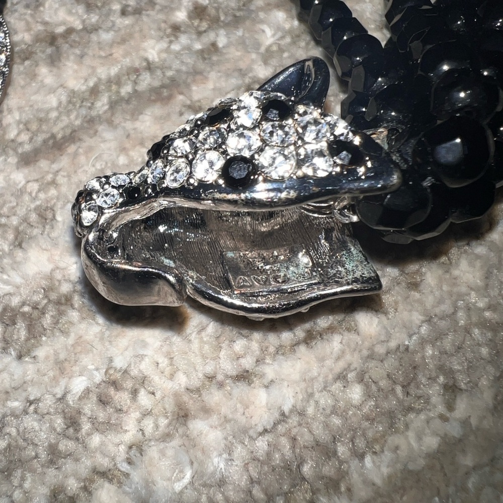 KENNETH JAY LANE for AVON BLACK TORSADE
NECKLACE, CRYSTAL LEOPARD - Picture 6 of 8